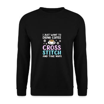Cross Stitch - Unisex Sweatshirt - black - Front - Alina (178cm) & Michal (187cm)