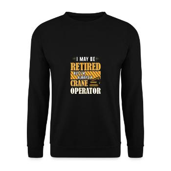 Crane operator crane - Unisex Sweatshirt - black - Front - Alina (178cm) & Michal (187cm)