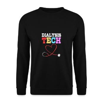 Dialyse-Techniker - Unisex Pullover - Schwarz - Vorne - Alina (178cm) & Michal (187cm)