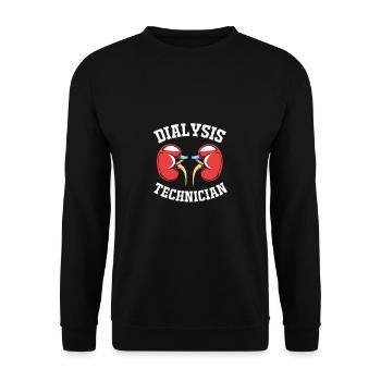Dialyse-Techniker - Unisex Pullover - Schwarz - Vorne - Alina (178cm) & Michal (187cm)