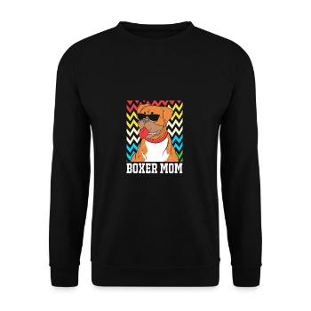 Chien Boxer - Sweat-shirt Unisexe - noir - Devant - Alina (178cm) & Michal (187cm)
