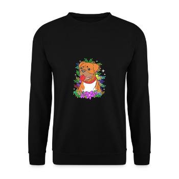 Chien Boxer - Sweat-shirt Unisexe - noir - Devant - Alina (178cm) & Michal (187cm)