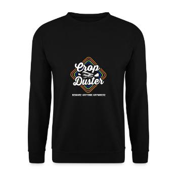 Crop Duster Airplane Pilot - Unisex Sweatshirt - black - Front - Alina (178cm) & Michal (187cm)