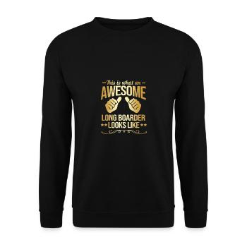 Longboard Longboarder Longboarding - Sweat-shirt Unisexe - noir - Devant - Alina (178cm) & Michal (187cm)