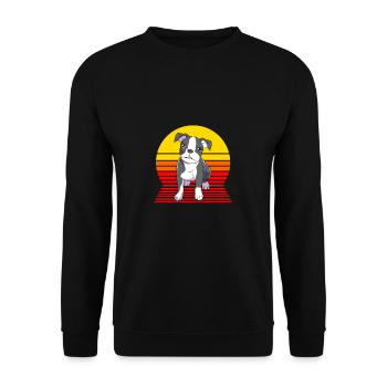 Boston Terrier - Sweat-shirt Unisexe - noir - Devant - Alina (178cm) & Michal (187cm)