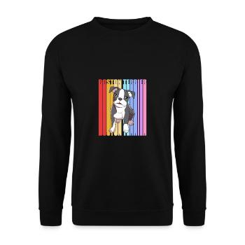 Boston Terrier - Unisex Pullover - Schwarz - Vorne - Alina (178cm) & Michal (187cm)
