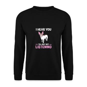Rat Terrier - Unisex Pullover - Schwarz - Vorne - Alina (178cm) & Michal (187cm)