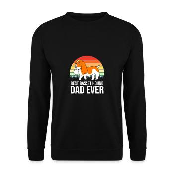 Basset Hound - Sweat-shirt Unisexe - noir - Devant - Alina (178cm) & Michal (187cm)