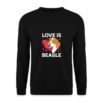 Papa Beagle - Sweat-shirt Unisexe - noir - Devant - Alina (178cm) & Michal (187cm)