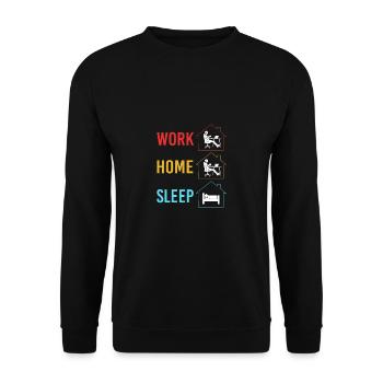 Remote Homeoffice - Unisex Pullover - Schwarz - Vorne - Alina (178cm) & Michal (187cm)