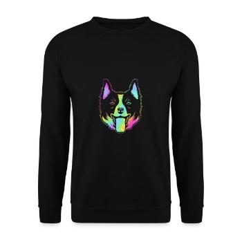 Border Collie - Unisex Sweatshirt - black - Front - Alina (178cm) & Michal (187cm)