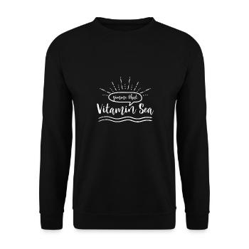 gimme that vitamin sea Design - Unisex Pullover - Schwarz - Vorne - Alina (178cm) & Michal (187cm)