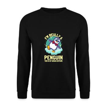 Pingouins Je suis vraiment un pingouin Mignon Pingouin - Sweat-shirt Unisexe - noir - Devant - Alina (178cm) & Michal (187cm)