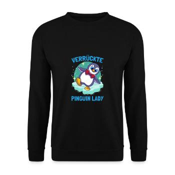 Pingouins Pingouin Fou Dame Pingouin Mignon Pingouin - Sweat-shirt Unisexe - noir - Devant - Alina (178cm) & Michal (187cm)