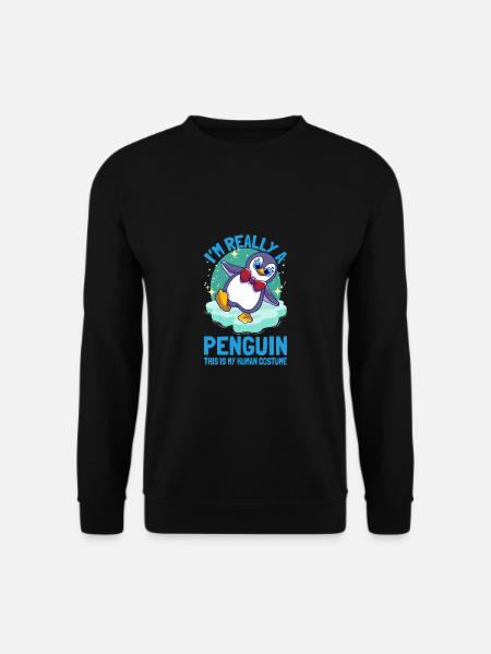 Pinguïns Ik ben echt een pinguïn schattige pinguïn - Uniseks sweater - zwart