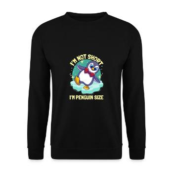 Penguins I'm Not Short I'm Penguin Size - Unisex Sweatshirt - black - Front - Alina (178cm) & Michal (187cm)