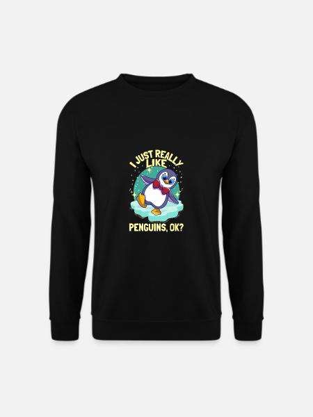 Pingouins J’aime vraiment les pingouins pingouins mignons pingouins - Sweat-shirt Unisexe - noir