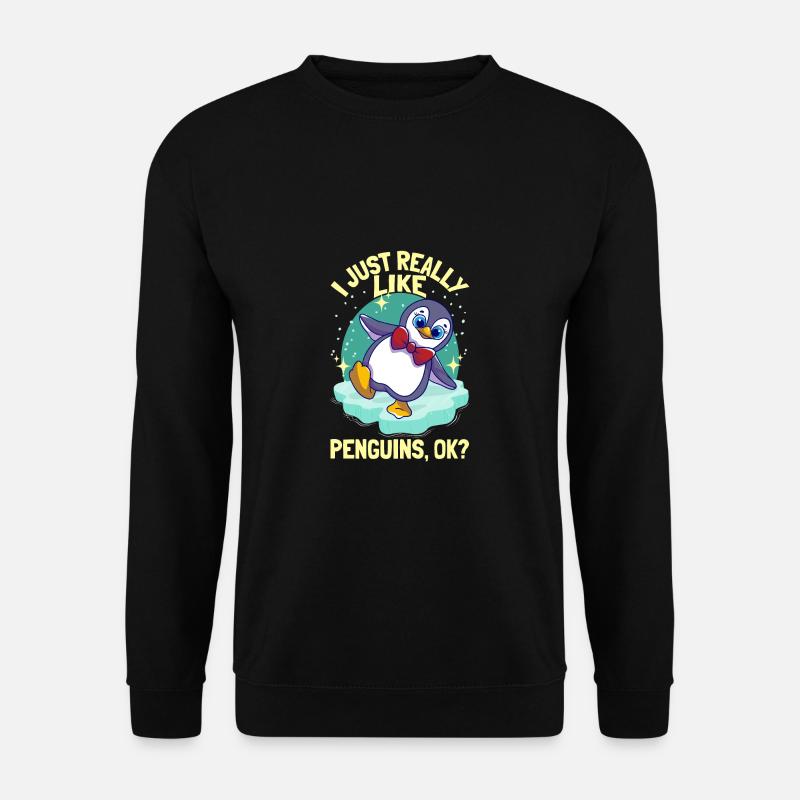 Pingouins J’aime vraiment les pingouins pingouins mignons pingouins - Sweat-shirt Unisexe - noir