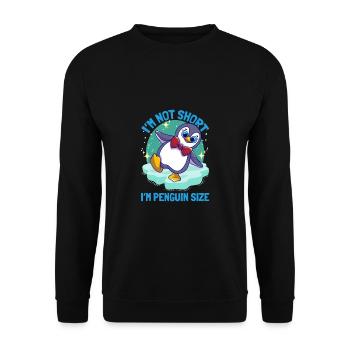 Pinguine I'm Not Short I'm Penguin Size Süßer - Unisex Pullover - Schwarz - Vorne - Alina (178cm) & Michal (187cm)
