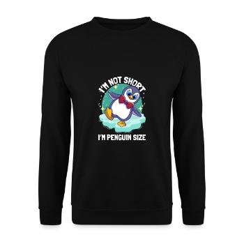 Penguins I'm Not Short I'm Penguin Size - Unisex Sweatshirt - black - Front - Alina (178cm) & Michal (187cm)