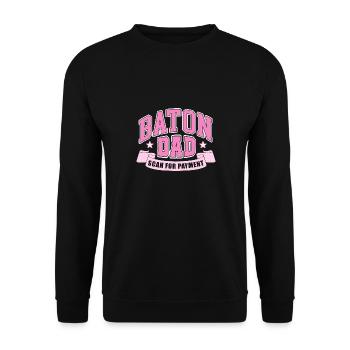 baton dad scan for payment Design for a twirling - Unisex Sweatshirt - black - Front - Alina (178cm) & Michal (187cm)