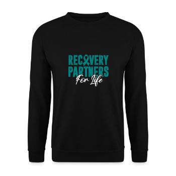 Partenaires de rétablissement pour la vie Addiction - Sweat-shirt Unisexe - noir - Devant - Alina (178cm) & Michal (187cm)