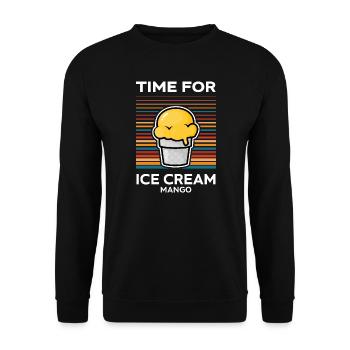 C’est l’heure de la crème glacée à la mangue - Sweat-shirt Unisexe - noir - Devant - Alina (178cm) & Michal (187cm)