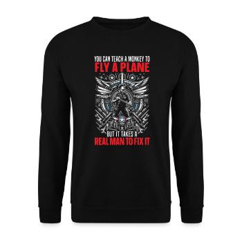 Aircraft Mechanic Aircraft Mechanical Engineering - Unisex Sweatshirt - black - Front - Alina (178cm) & Michal (187cm)