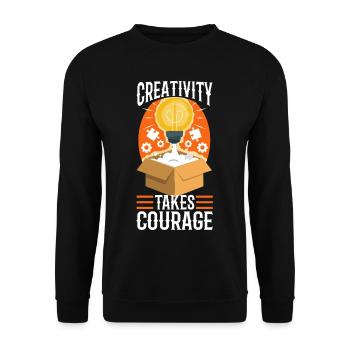 Creativity Takes Courage - Unisex Pullover - Schwarz - Vorne - Alina (178cm) & Michal (187cm)