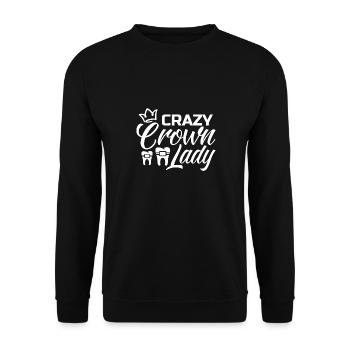 Crazy Crown Lady - Dentiste expert en humour dentaire - Sweat-shirt Unisexe - noir - Devant - Alina (178cm) & Michal (187cm)