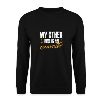 My other ride is an excavator Design for a - Unisex Sweatshirt - black - Front - Alina (178cm) & Michal (187cm)