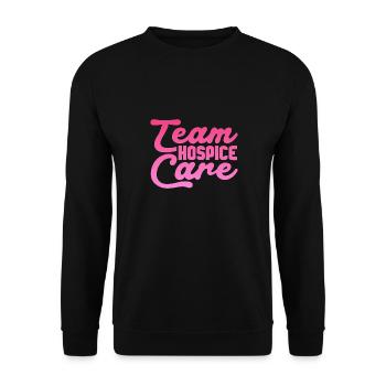 Équipe Soins palliatifs Soins palliatifs Soins palliatifs - Sweat-shirt Unisexe - noir - Devant - Alina (178cm) & Michal (187cm)