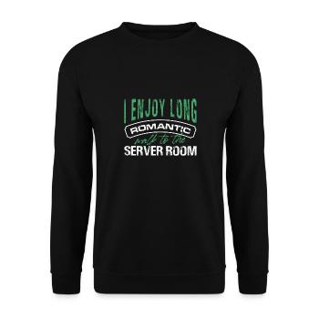 J’aime une longue promenade romantique jusqu’à la salle des serveurs - Sweat-shirt Unisexe - noir - Devant - Alina (178cm) & Michal (187cm)