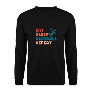 Eat Sleep Kickball Repeat Court Game Kick Ball - Unisex Pullover - Schwarz - Vorne - Alina (178cm) & Michal (187cm)