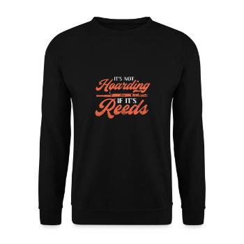 It's Not Hoarding If It's Reeds | Bassoon - Unisex Pullover - Schwarz - Vorne - Alina (178cm) & Michal (187cm)