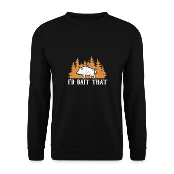 I'd Bait That - Unisex Sweatshirt - black - Front - Alina (178cm) & Michal (187cm)
