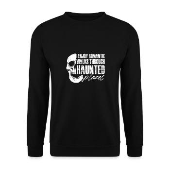J’aime les promenades romantiques à travers des lieux hantés - Sweat-shirt Unisexe - noir - Devant - Alina (178cm) & Michal (187cm)