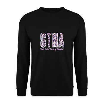 STNA State Tested Nursing Assistant - Unisex Sweatshirt - black - Front - Alina (178cm) & Michal (187cm)