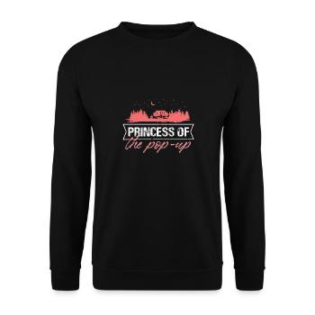 Princess Of The Pop-Up caravanning Nature Camping - Unisex Pullover - Schwarz - Vorne - Alina (178cm) & Michal (187cm)