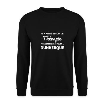 DUNKERQUE THÉRAPIE - Sweat-shirt Unisexe - noir - Devant - Alina (178cm) & Michal (187cm)