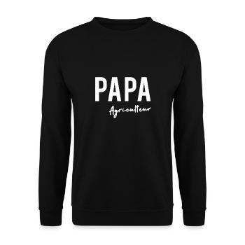 PAPA Agriculteur - Sweat-shirt Unisexe - noir - Devant - Alina (178cm) & Michal (187cm)