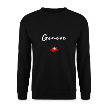 Genf - Unisex Pullover - Schwarz - Vorne - Alina (178cm) & Michal (187cm)