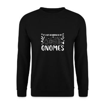 Ce n’est pas de la thésaurisation si c’est des gnomes - Sweat-shirt Unisexe - noir - Devant - Alina (178cm) & Michal (187cm)