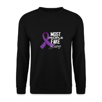 Most people fake being sick Fibromyalgia - Unisex Sweatshirt - black - Front - Alina (178cm) & Michal (187cm)