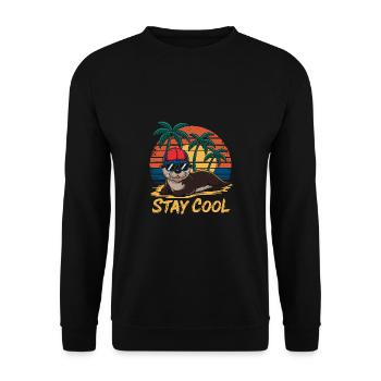 Loutre avec lunettes de soleil et casquette de baseball sur la plage - Sweat-shirt Unisexe - noir - Devant - Alina (178cm) & Michal (187cm)