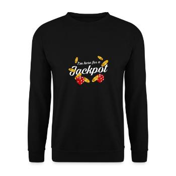 Im here for a jackpot Design for a casino - Unisex Sweatshirt - black - Front - Alina (178cm) & Michal (187cm)