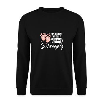 Pregnant with a purpose Proud Surrogate - Unisex Sweatshirt - black - Front - Alina (178cm) & Michal (187cm)