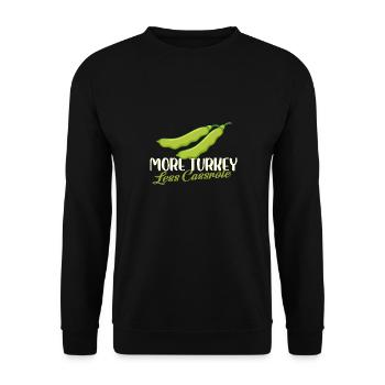 More Turkey Less Casserole Green Bean Thanksgiving - Unisex Sweatshirt - black - Front - Alina (178cm) & Michal (187cm)