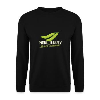 More Turkey Less Casserole Design - Unisex Pullover - Schwarz - Vorne - Alina (178cm) & Michal (187cm)