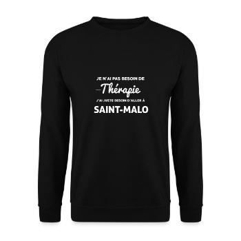 SAINT MALO - Sweat-shirt Unisexe - noir - Devant - Alina (178cm) & Michal (187cm)